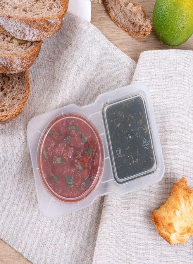 Aywenny 10PCS Double Compartment Condiment Containers with Lids,Disposable 2 Compartment Snack Containers,Dual Compartment Containerfor for Condiment, Dip, Sauce, Sampling and Travel Snacks - Image 5